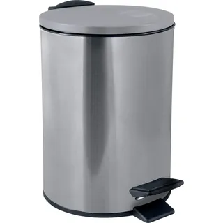 Spirella Kosmetikeimer 5 Liter Edelstahl mit Absenkautomatik und Inneneimer "Adelar" Badezimmer Mülleimer Softclose Abfalleimer Silber - Silber