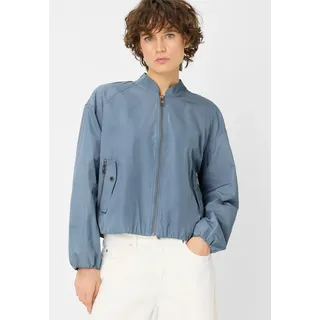 Blouson FUCHS SCHMITT, Damen, Gr. 38, bleu, Web, Obermaterial: 100% Polyester, unifarben, regular fit normal, hoch geschlossener Ausschnitt, elastischer Bund, Jacken Blouson, Stehkragen, Regular Fit, Rückenfalten