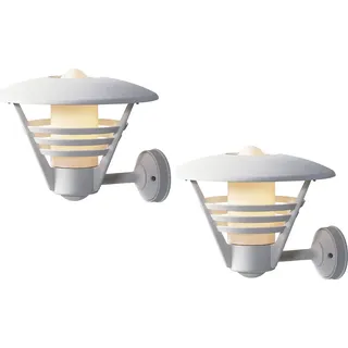 Außenwandleuchte / Laterne weiß, Opalglas, Lampe Hauswand Terrasse, Konstsmide