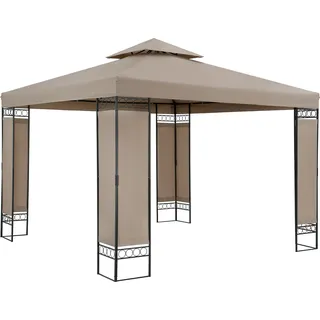 CASARIA Pavillon Lorca 3 x 3 m inkl. Seitenteile Taupe