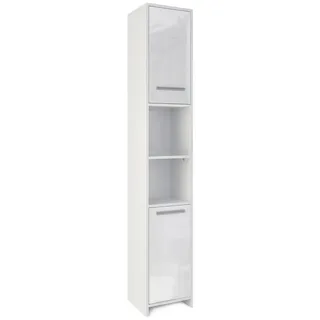 Vicco Kiko Hochschrank 30 x 190 cm Weiß Hochglanz Holz