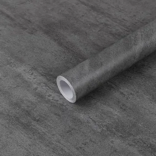 Hode Klebefolie Möbel Grau 60x500cm Möbelfolie Betonoptik Selbstklebende Folie für Möbel Küche Fensterbank Schrank Dunkelgrau Wasserdicht Vinyl Tapeten