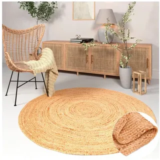 otto home Teppich »Bjarka« rund 10 mm Höhe meliert, 100% Jute, handgewebt, auch rechteckig erhältlich, beige