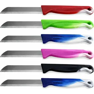 SMHLINE® Obstmesser Schälmesser Gemüsemesser Allzweckmesser 200x Bunt Edelstahl Messer rostfrei Küchenmesser Tafelbesteck Messerset Alltagsmesser