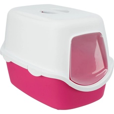 Bild Katzentoilette Vico mit Haube 40 × 40 × 56 cm pink/weiß