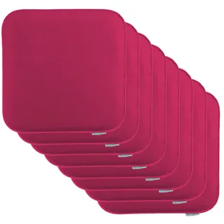 Brandsseller 8er Set Sitzkissen aus Filz 35x35x2 cm – Robuste Stuhlauflagen für innen und außen, eckiges Sitzpolster, strapazierfähiges Kissen für Stühle - Pink