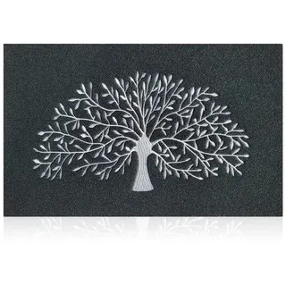 Durchgangsmat Bambus des Lebens Bodenmat Waschbarer Dichtmat Nachhaltig Antirutsch Entreemat Superabsorbierend Für Innen- und Außenfußboden (Schwarz, 40 x 60 cm) - Schwarz