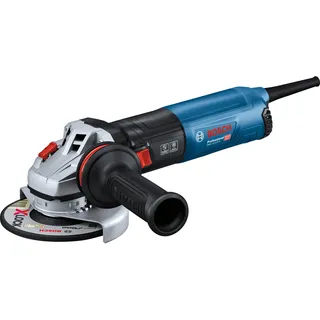 Bosch GWS 14-125 S inkl. Zusatzhandgriff, Schutzhaube, Trennschutzhaube, Zweilochschlüssel, Aufnahmeflansch, Spannmutter
