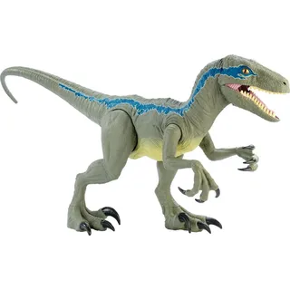 Mattel Jurassic World Riesendino Velociraptor blue