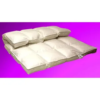 Betten Hofmann Premium 8cm Winter Hochsteg Daunendecke Bettdecke 4x6 Außensteg - weiß - 135 x 200 cm