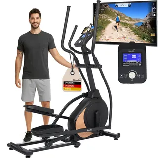 Skandika Crosstrainer Carbon P18 | Ellipsentrainer für Zuhause, 32 Widerstandsstufen, 13 Programme, LCD Display, App kompatibel, bis 135 kg | Heimtrainer, Hometrainer, Fitness, Ausdauertraining
