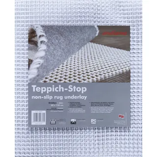 andiamo Teppich Stop Antirutschmatte für Teppich - rutschfeste Unterlage, um ein Verrutschen des Teppichs zu verhindern - Teppich Antirutschunterlage 60 x 120 cm, Weiß