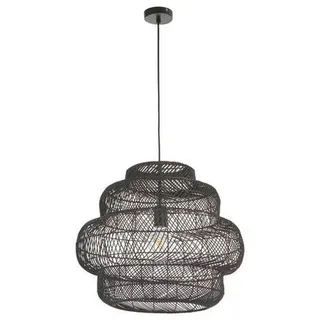 Endon Hängeleuchte , Schwarz, Weiß Hochglanz , Holz , Rattan , rund , 200 cm , Ce , Lampen & Leuchten, Innenbeleuchtung, Hängeleuchten, Pendelleuchten