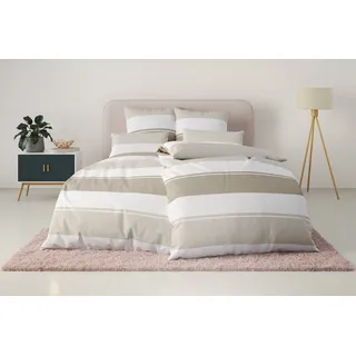 OTTO home Yonne gestreift Beige 135 x 200 cm + 40 x 80 cm