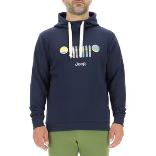 JEEP O102889-A928 J Herren Kapuzenpullover - Aufdruck Grille Baumrinde Camouflage Hintergrund J23W Night Blue XXL