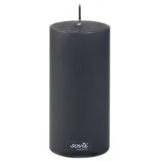 Sovie CANDLES Stumpenkerze SCHWARZ, Ø 70mm x 150mm, ca. 82 Stunden Brenndauer, elegante Blockkerze, Flachkopfkerze und Dekokerze für stilvolle, moderne und festliche Dekorationen