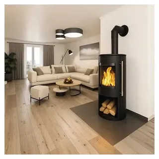 Kaminofen Haas & Sohn Grasse Stahl schwarz 5,5 kW mit Holzfach