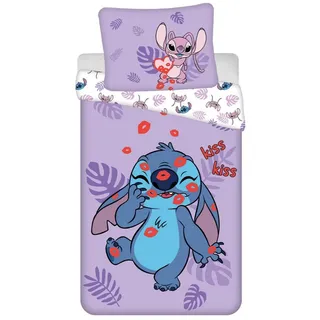 Jerry Fabrics Lilo und Stitch Baumwolle Lila 140 x 200 cm + 70 x 90 cm
