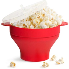 Gearmax Microwave Popcorn Popcorn Popcorn Sturdy Handles Silikon Popcorn Maker Collapsible Bowl with Lid