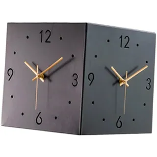 Milageto Wanduhr 26 cm Kreative Metalluhr mit leisem Quarzwerk, rustikal-moderne Uhr, doppelseitige Eckuhr, kein Ticken, mit Licht, dekorativ für Wohnzimmer, Schlafzimmer, Küche, Hotel, Zuhause & Büro
