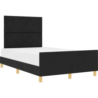 vidaXL Bettgestell mit Kopfteil Schwarz 120 x 190 cm Stoff - Schwarz