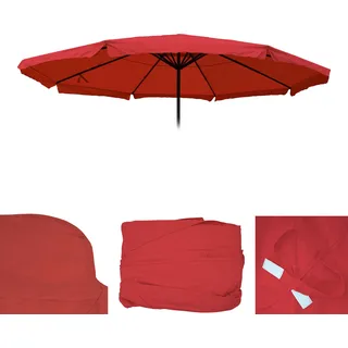 Ersatz-Bezug für Sonnenschirm Meran Pro, Gastronomie Marktschirm mit Volant Ø 5m, Polyester bordeaux - Rot