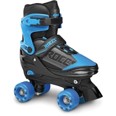 Roces Kinder Quaddy. Boy Rollschuhe Größenverstellbar, Schwarz-Blau, 34-37