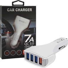 Vega CAR CHARGER 4 X USB 7A WHITE VEGA FASTON FAST CHARGER QUICK 4XUSB 3.0 3500mAh, Auto Adapter, Weiss