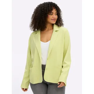 Sweatblazer SHEEGO "Sweatblazer", Damen, Gr. 58, pistazie, 100% Baumwolle, Blazer Sweatblazer