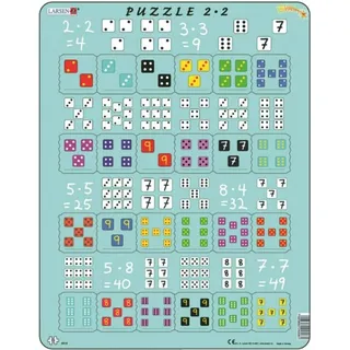 LARSEN Multiplikationspuzzle mit Würfeln 24 Teile