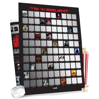 Top 100 Horrorfilme Rubbelposter – Horrorfilm-Poster – Atemberaubendes Kunstwerk von Hand – Horror-Merch-Geschenk für Horrorfilm-Liebhaber – Gruselfilm-Poster – Horror-Film-Erinnerungsstücke –