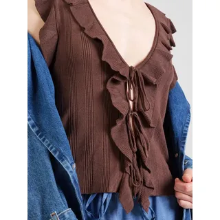 Only Onlnelly Sl V-Neck String Cardigan Braun M