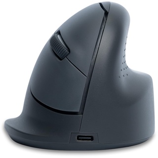 R-Go HE Basic Ergonomische Maus, Bluetooth 5.0, Wiederaufladbare mit Type C/A, Vorbeugung Mausarm/Tennisarm, Vertikale Ergo Maus für Windows/Mac/Linux/Android, 1600DPI und 3 Tasten, Schwarz