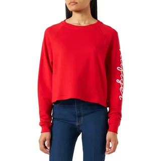 Tommy Hilfiger Damen Sweatshirt Rope Puff Print ohne Kapuze, Rot (Fireworks), L