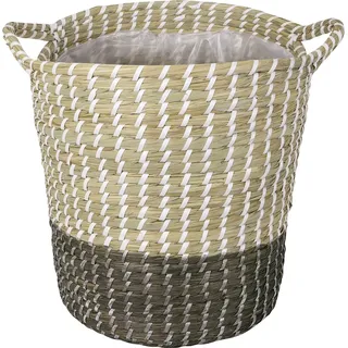 Pflanzkorb Seegras Ø 33 cm x 35 cm Natur-Grau