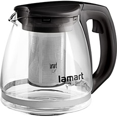 Lamart LT7025 Glass teapot, Glas, Black, 12,5 x 12,5 x 14 cm