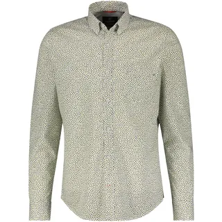 LERROS Langarmhemd »LERROS Poplinhemd mit AOP, Stretchanteil«, weiß