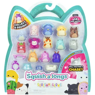 squish-a-longs SQAL0066 - 14er Pack, enthält 14x 2.5 cm Mini-Squish, 4X Zubehör, 1x Ring & 1x Sammlerhandbuch - Sammeln, Tauschen, Spielen