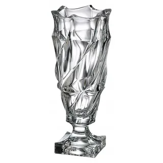 Bohemia Flamenco Kristallglas Fußvase 38cm hoch - Transparent