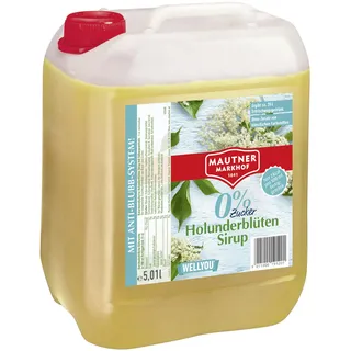 Mautner Markhof Sirup Holunderblüte 0% Zucker - 5 L Gastro-Flasche fruchtiger Mix-Sirup für Bars & Gastronomie