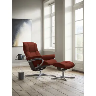 Stressless® Relaxsessel »Mayfair«, (Set, Relaxsessel mit Hocker), mit Hocker, mit Cross Base, Größe S, M & L, Holzakzent Wenge rot