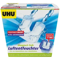 UHU Luftentfeuchter, Bekämpft Feuchtigkeit und Schimmel in Wohnräumen, jetzt noch effektiver dank innovativem Feuchtigkeitsmagnet, 450 g