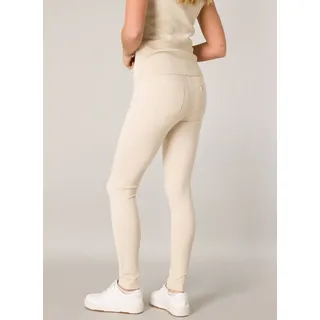 Treggings BASE LEVEL, Damen, Gr. 38, N-Gr, beige (light beige), Web, Obermaterial: 65% Viskose, 30% Nylon, 5% Elasthan, unifarben, eng lang, Hosen Treggings, mit elastischem Bund und Viskose
