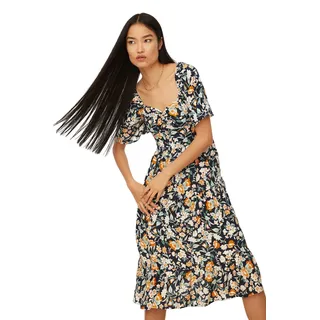 Trendyol Damen, reguläre Midi A-Linie, Normale Passform, gewebtes Kleid, Marineblau, 64