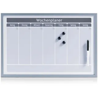 Zeller Wochenplaner Magnetisch Metall/MDF 59 cm x 39,5 cm x 1,5 cm Alugrau