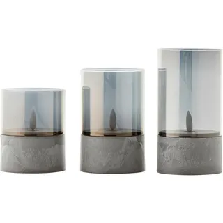 Brilliant Bougie LED-Kerzen 3 St. grau 10 cm