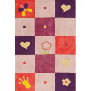 XXXL KINDERTEPPICH Lila, Multicolor, Rosa, Pink - 80x150 cm