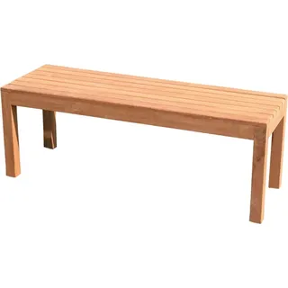 Teakholz Wartebank 120cm Gartenbank aus Teak Parkbank Sitzbank Holzbank Bank - Braun