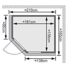 Bild von Sauna Fiona 1 Eckeinstieg, ohne Ofen & Zubehör