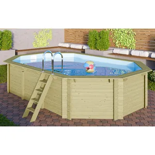 Karibu Achteckpool PALMA Set 358 x 569 x 124 cm